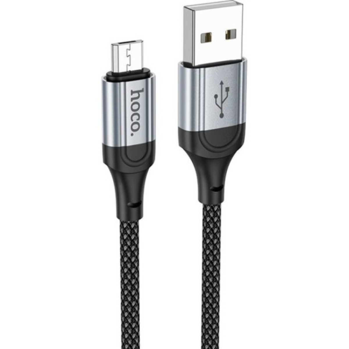 Дата кабель USB 2.0 AM to Micro 5P 1.0m 2.4A nylon X102 black HOCO (6942007608763) 98_98.jpg - фото 2