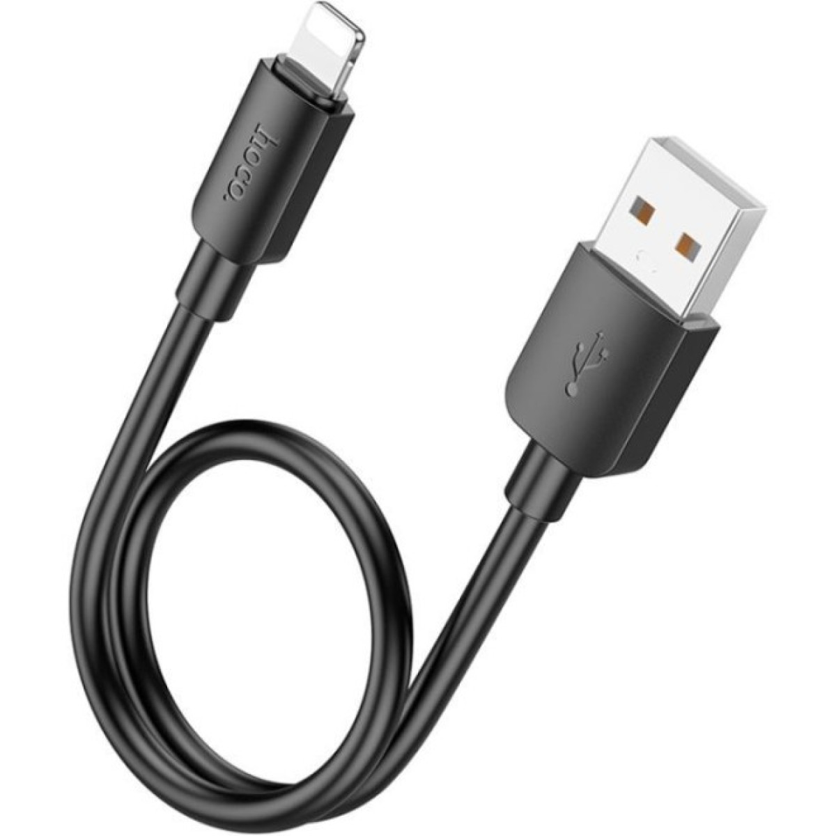 Дата кабель USB 2.0 AM to Lightning 0.25m Hyper X96 black HOCO (6942007609388) 98_98.jpg - фото 3