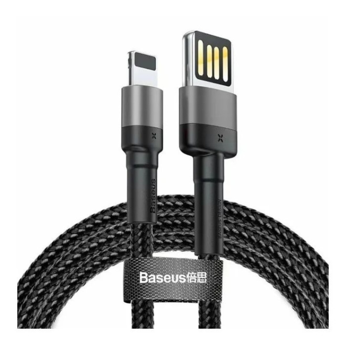 Дата кабель USB 2.0 AM to Lightning 2.0m Cafule grey+black Baseus (CALKLF-HG1) 256_256.jpg