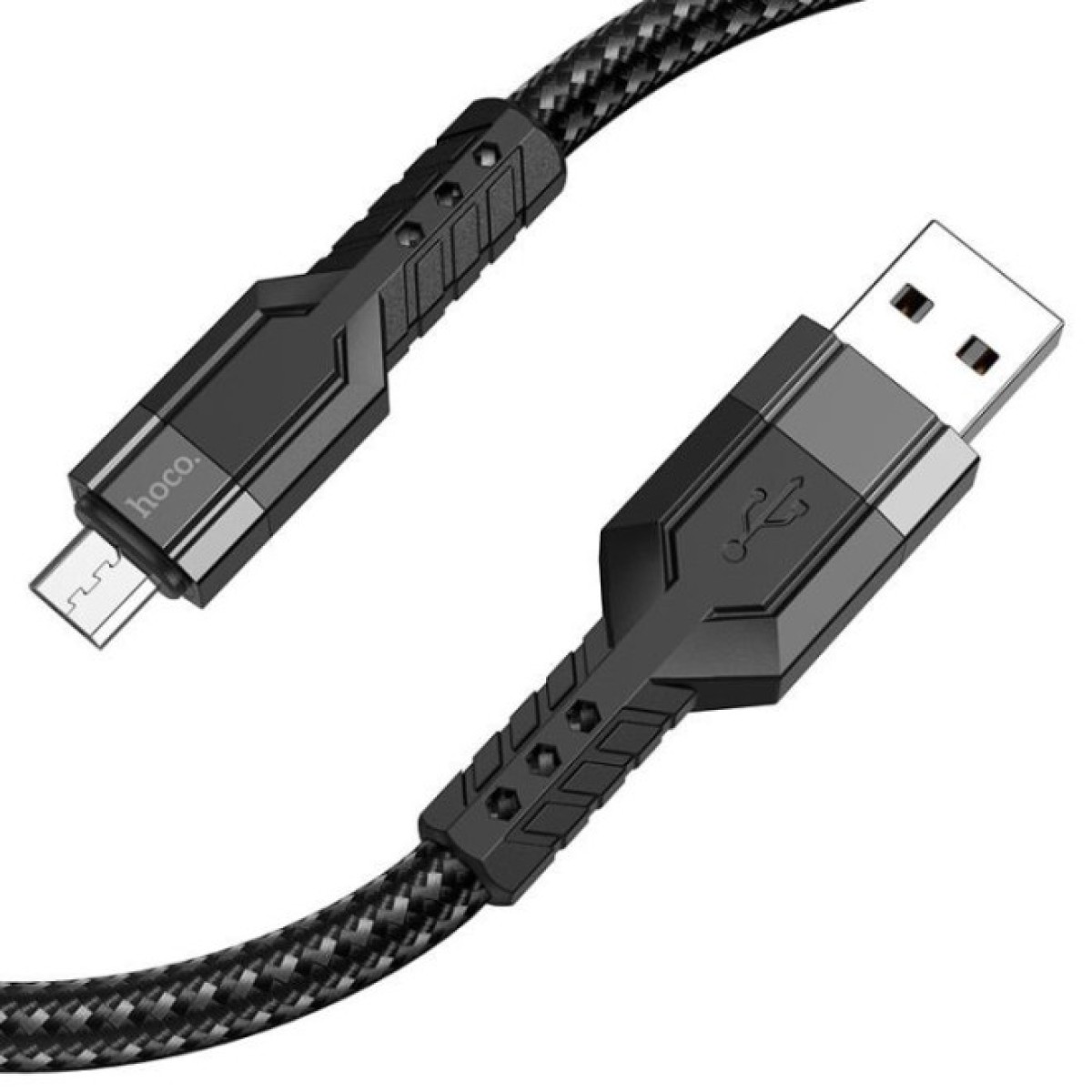 Дата кабель USB 2.0 AM to Micro 5P 1.2m 2.4A nylon aluminum U110 black HOCO (6931474770585) 256_256.jpg