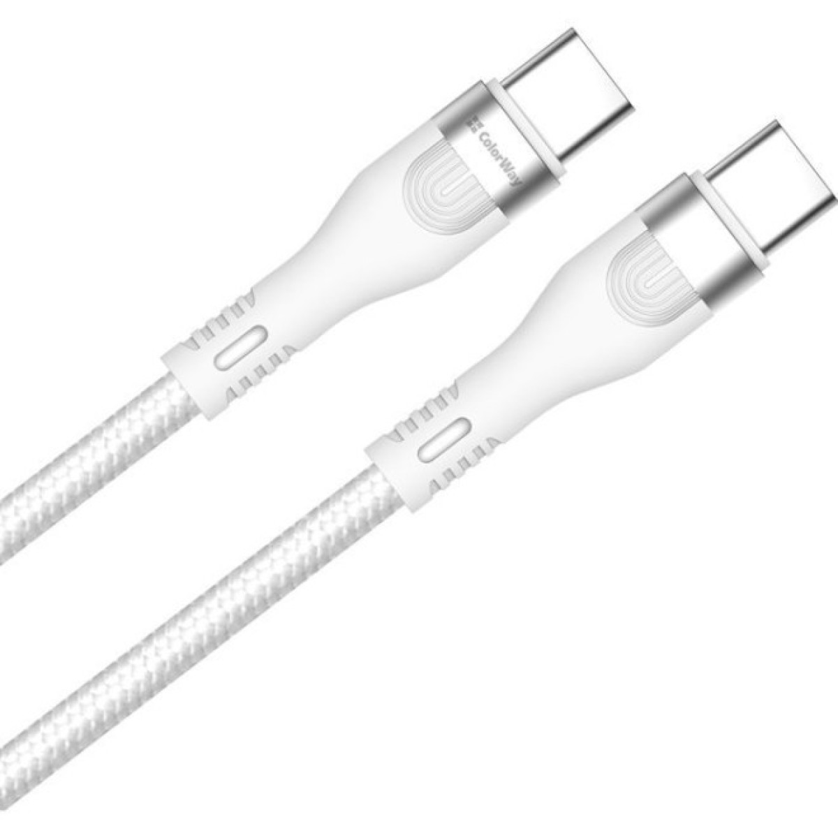 Дата кабель USB-C to USB-C 1.0m (PD Fast Charging 240W) 5А white ColorWay (CW-CBPDCC065-WT) 256_256.jpg