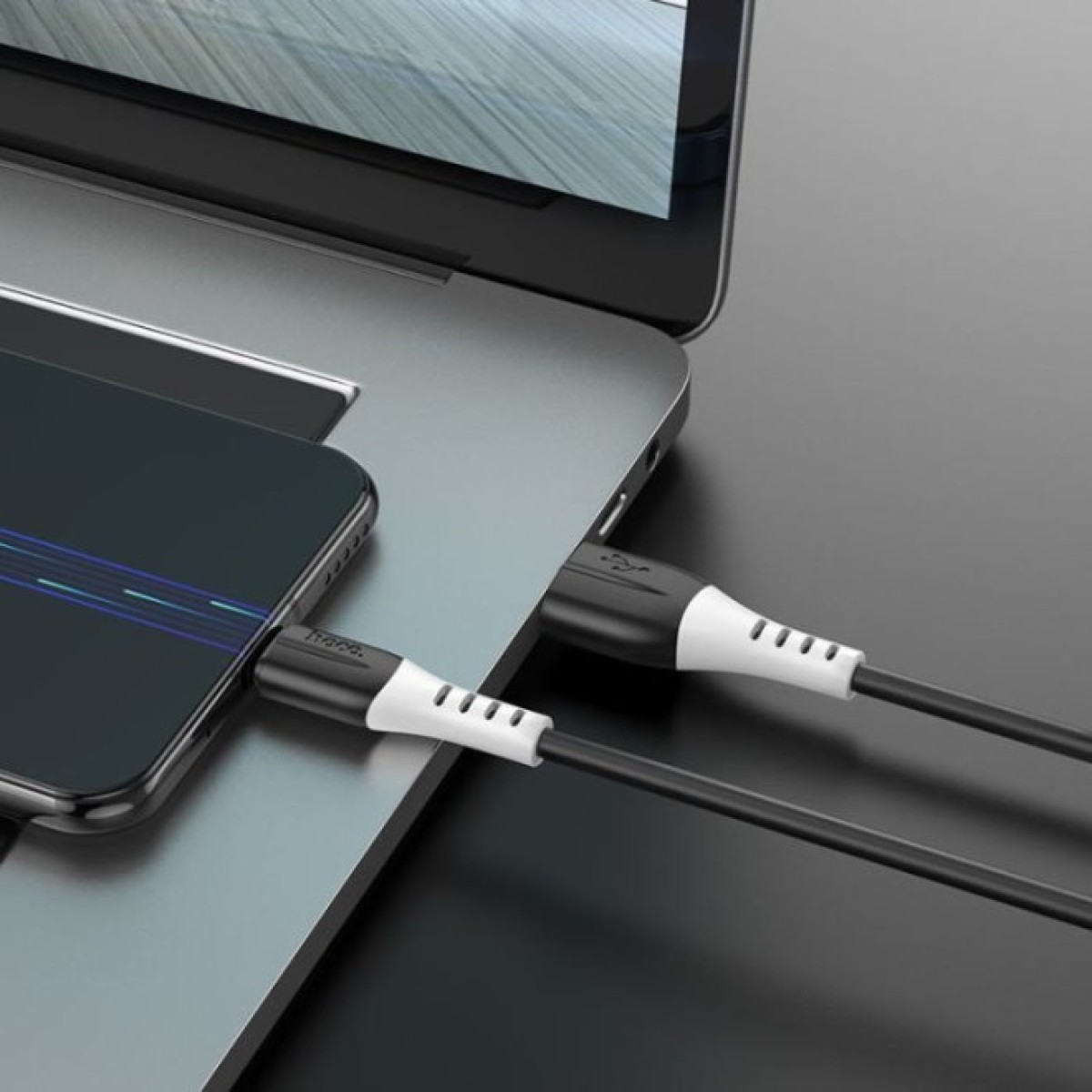 Дата кабель USB 2.0 AM to Micro 5P 1.0m 2.4A silicone X82 black HOCO (6931474768551) 98_98.jpg - фото 7