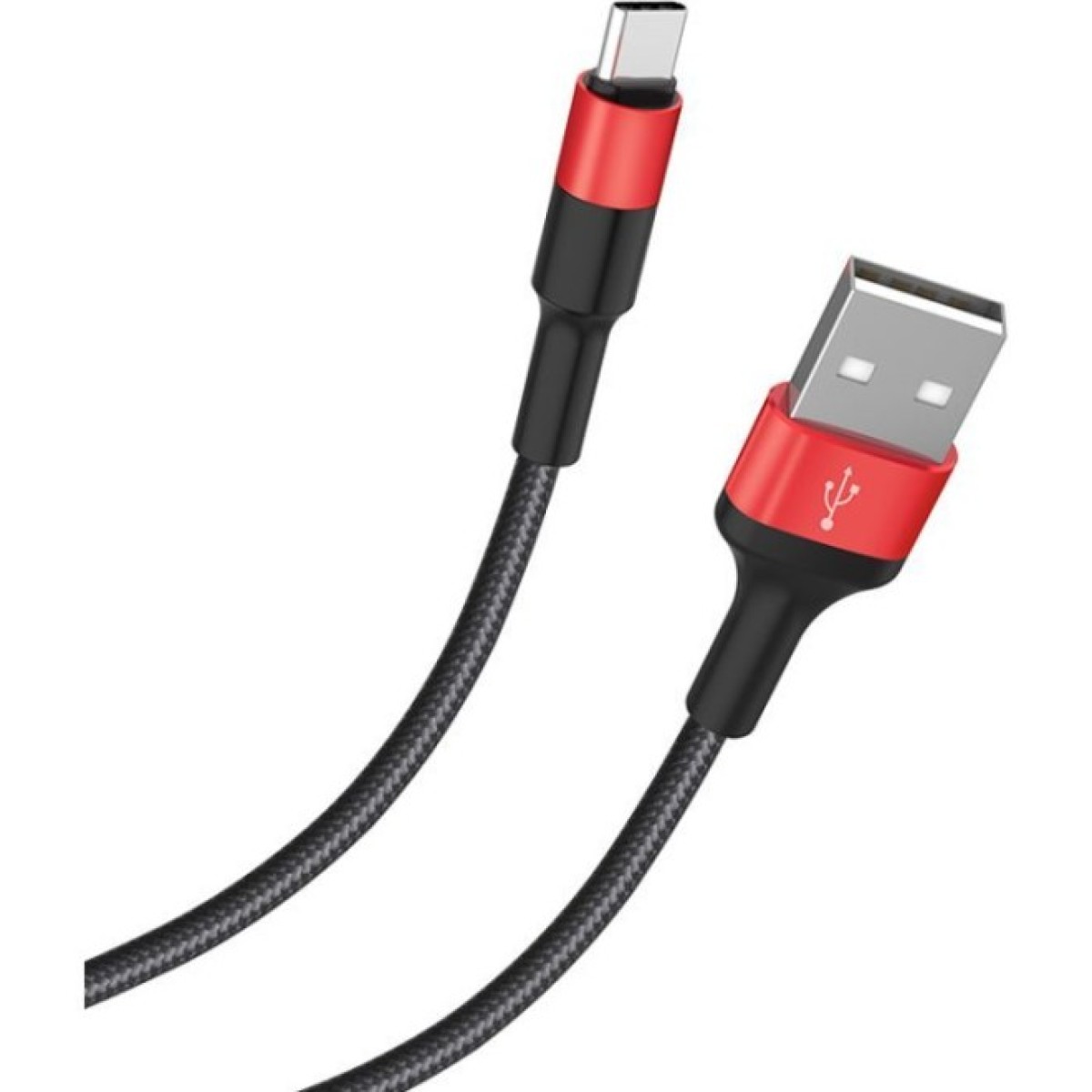 Дата кабель USB 2.0 AM to USB-C 1.0m 2A 18W nylon X26 black+red HOCO (6957531080251) 98_98.jpg - фото 5