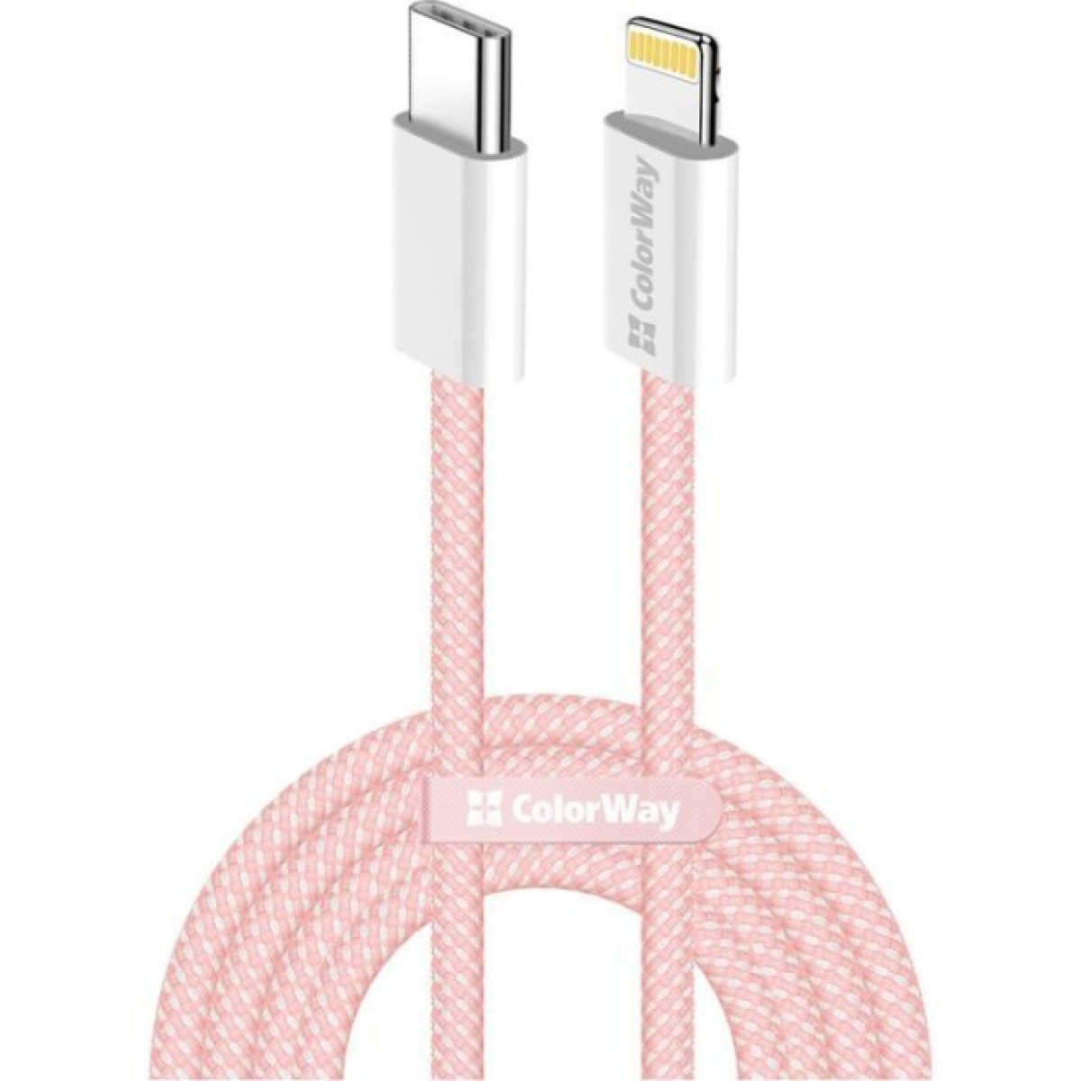 Дата кабель USB-C to Lightning 1.0m 27W pink ColorWay (CW-CBPDCL061-P) 256_256.jpg