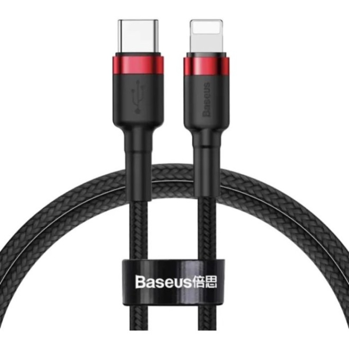 Дата кабель USB-C to Lightning 1.0m Cafule PD 20W red+black Baseus (CATLKLF-91) 256_256.jpg