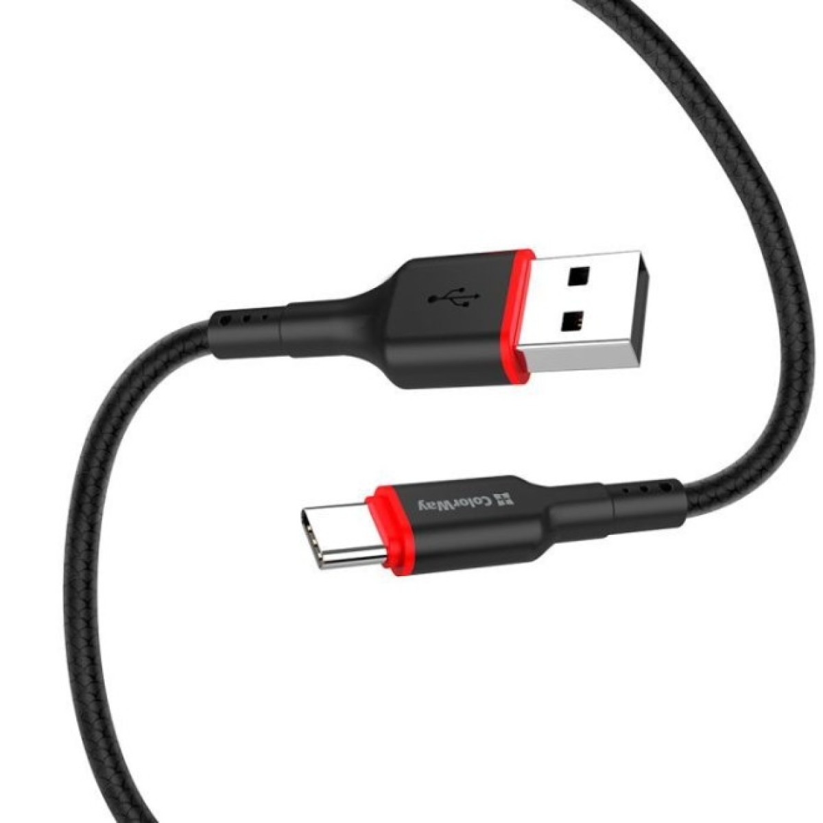 Дата кабель USB 2.0 AM to Type-C 1.0m 2.4А black ColorWay (CW-CBUC064-BK) 98_98.jpg - фото 2