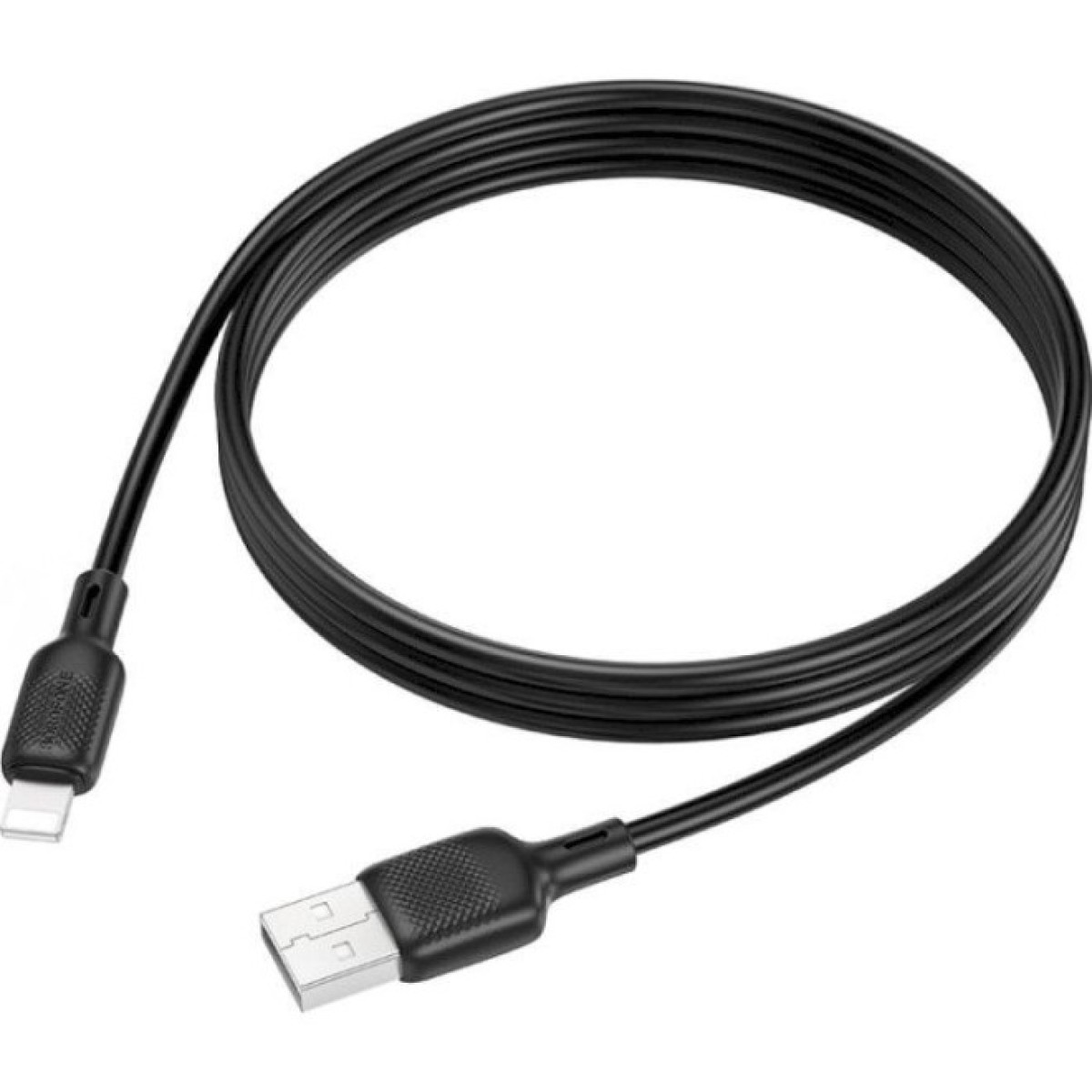 Дата кабель USB 2.0 AM to Lightning 1.0m Lenny silicone BX113 black BOROFONE (6941991115394) 256_256.jpg