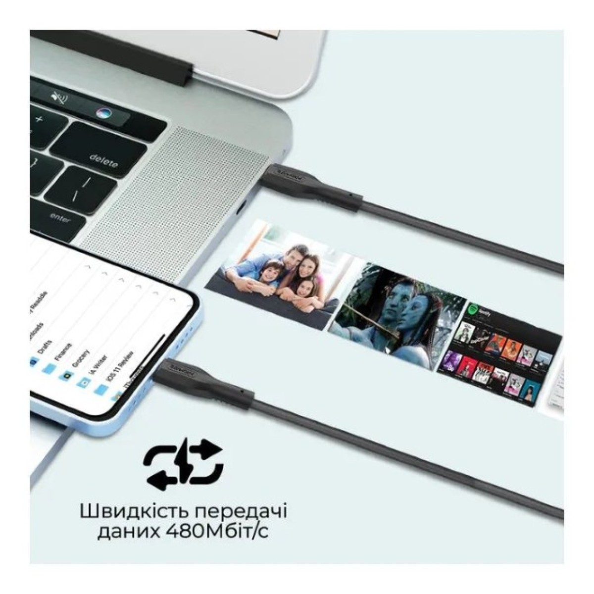 Дата кабель USB-C to Lightning cablekit-ci Promate (cablekit-ci) 98_98.jpg - фото 7