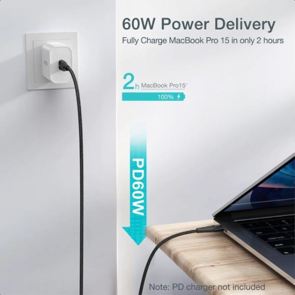 Дата кабель USB-C to USB-C 1.2m USB4.Gen 3 40 Gbps 240W Choetech (XCC-1040) 98_98.jpg - фото 2