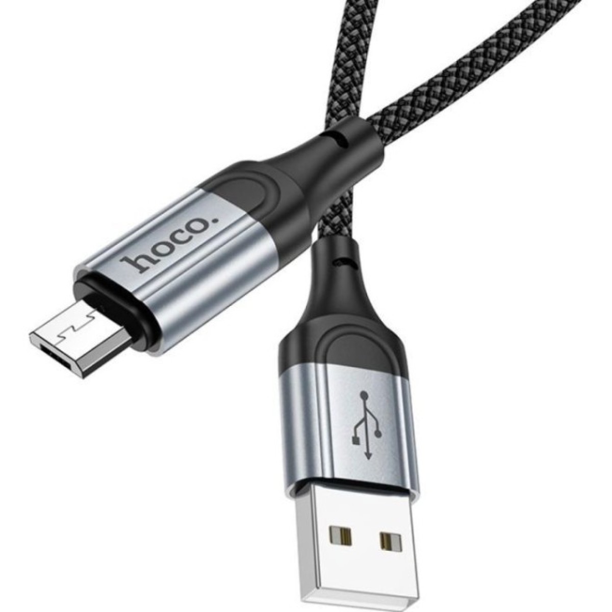 Дата кабель USB 2.0 AM to Micro 5P 1.0m 2.4A nylon X102 black HOCO (6942007608763) 98_98.jpg - фото 5