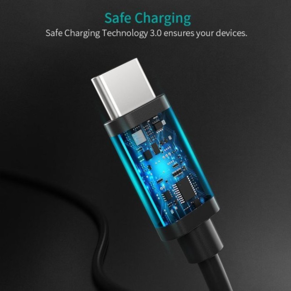 Дата кабель Кабель USB 2.0 Type-C M-M, 0.5 м,чорний Choetech Choetech (CC0001-V4-PE) 98_98.jpg - фото 3