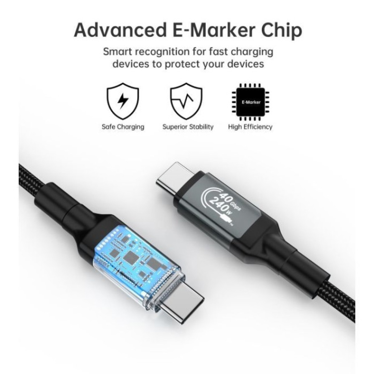 Дата кабель USB-C to USB-C 1.2m USB4.0 Gen3 240W (8K HDR) Choetech (XCC-1040-GY) 98_98.jpg - фото 5