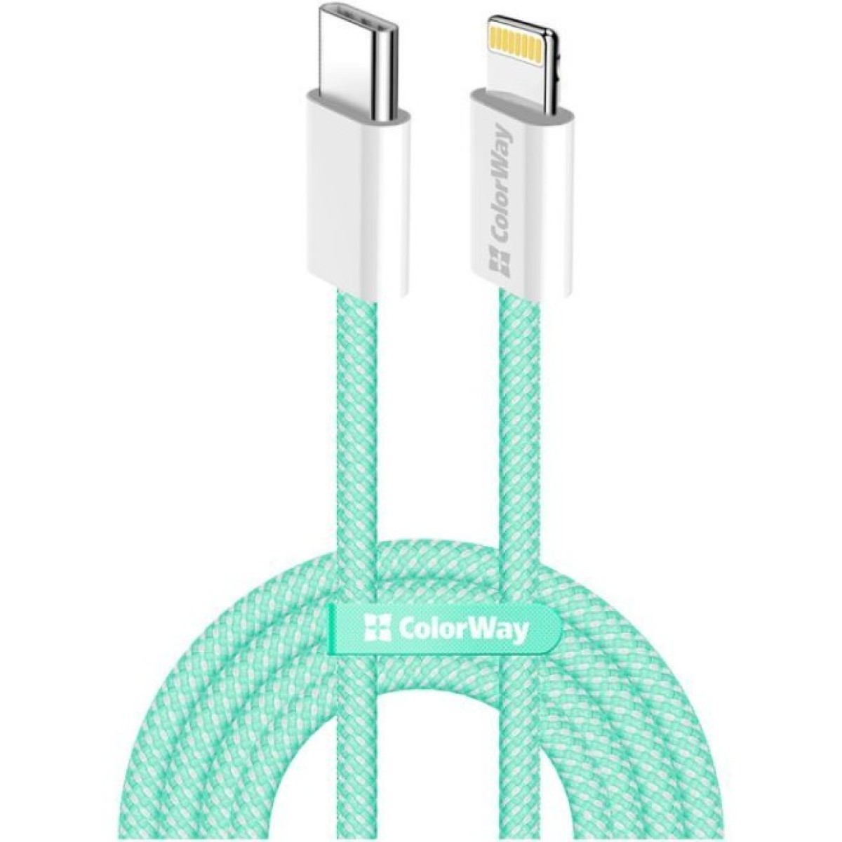 Дата кабель USB-C to Lightning 1.0m 27W green ColorWay (CW-CBPDCL061-G) 256_256.jpg
