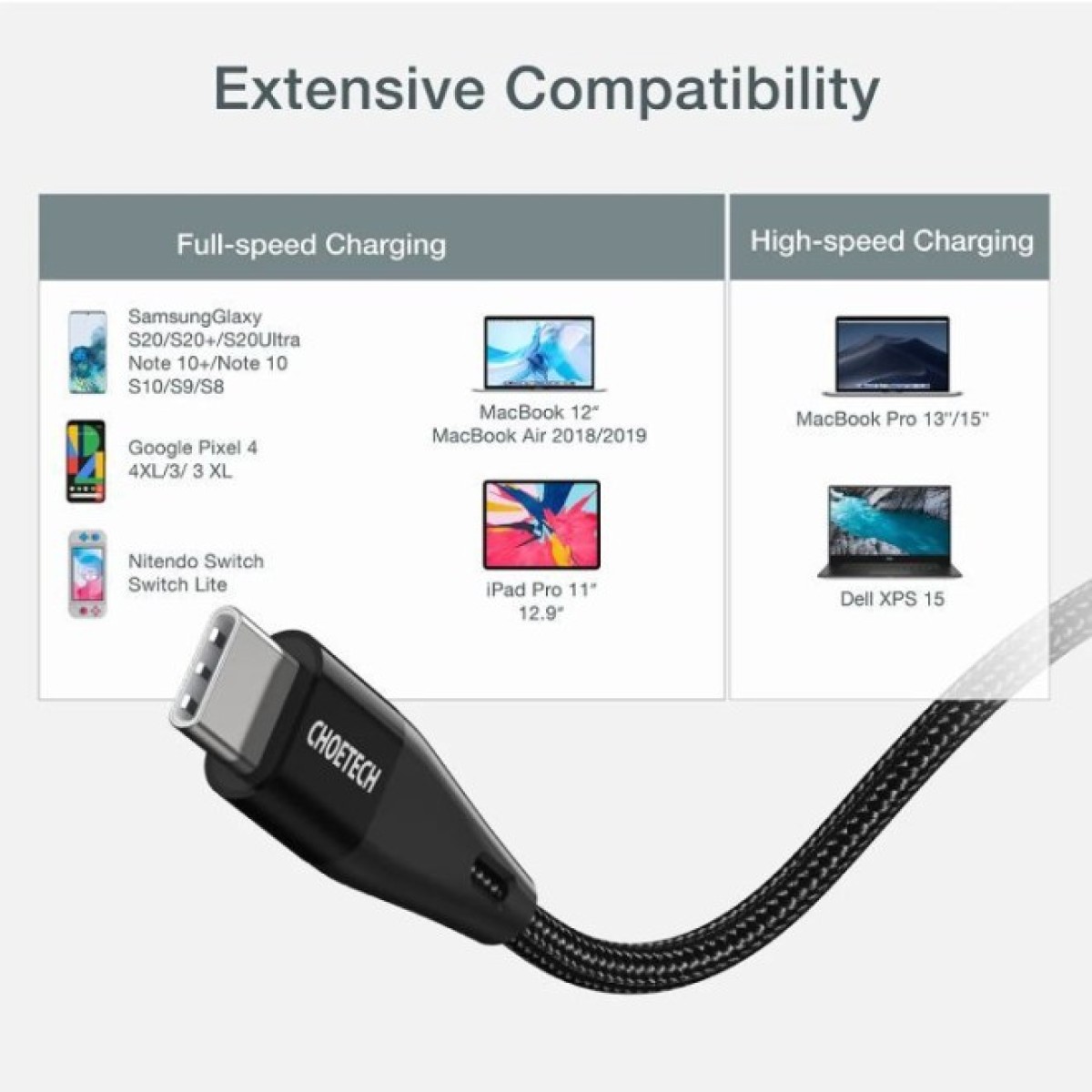 Дата кабель USB-C to USB-C 1.2m USB4.Gen 3 40 Gbps 240W Choetech (XCC-1040) 98_98.jpg - фото 5