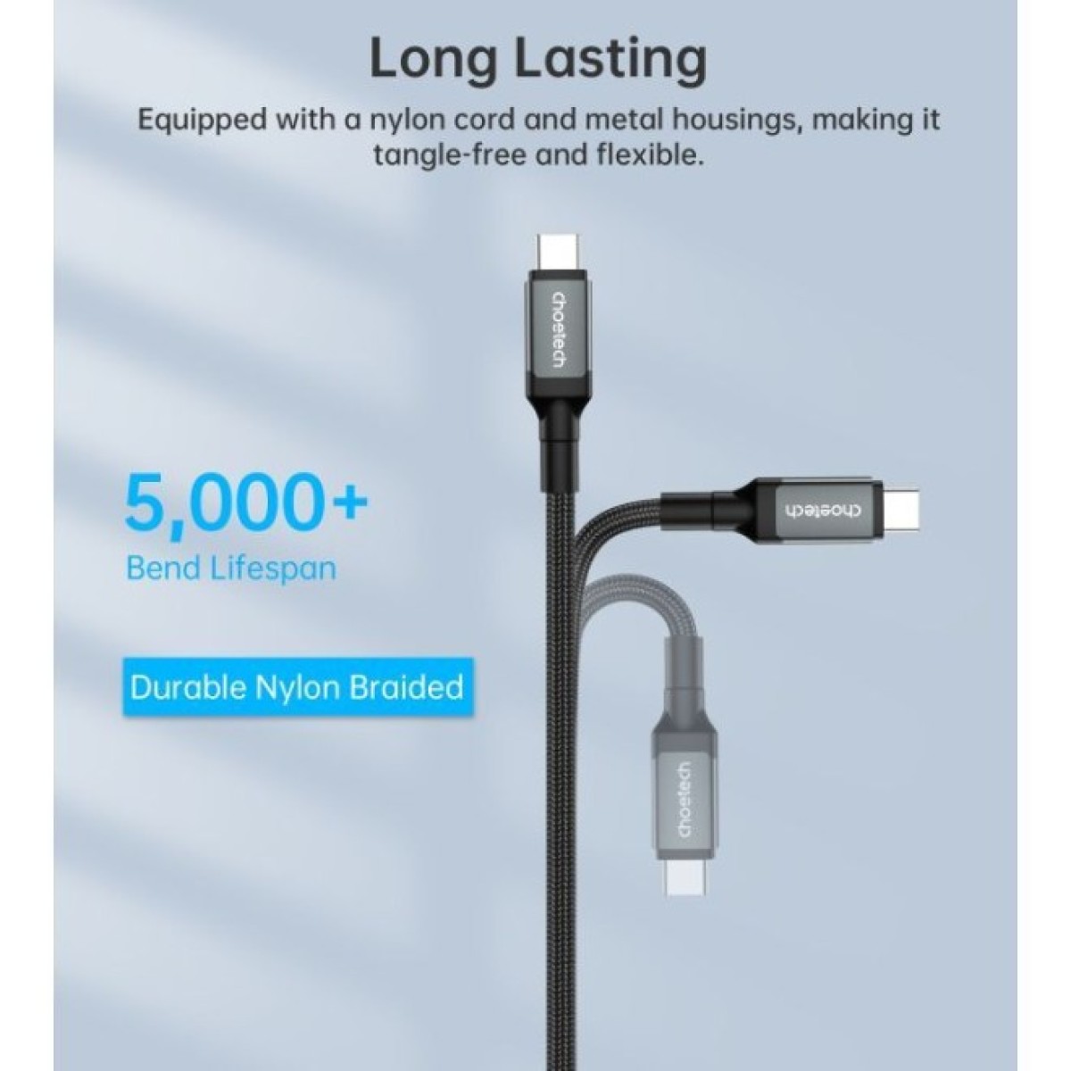 Дата кабель USB-C to USB-C 1.2m USB4.0 Gen3 240W (8K HDR) Choetech (XCC-1040-GY) 98_98.jpg - фото 6