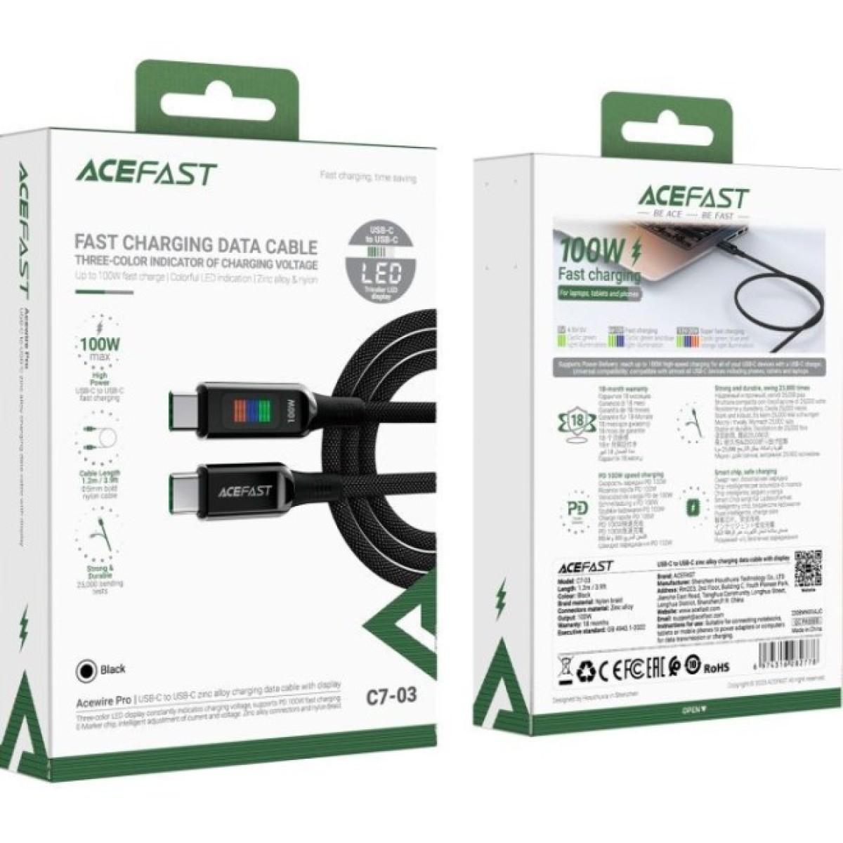 Дата кабель USB-C to USB-C 1.2m 100W with display C7-03 Acefast (6974316282778) 98_98.jpg - фото 2