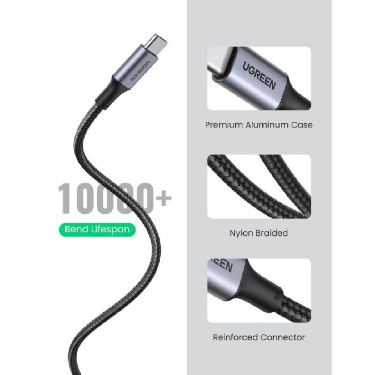 Дата кабель USB-C to USB-C 3.0m 5A 100W US316 Black Ugreen (90120) 98_98.jpg - фото 2