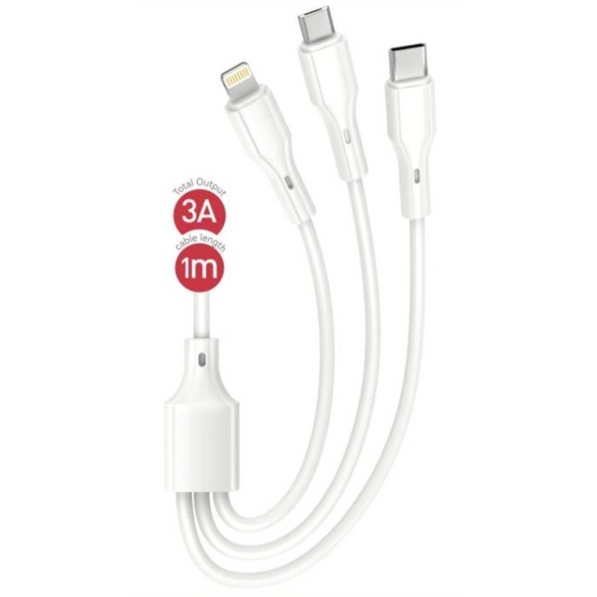 Дата кабель USB 2.0 AM to Lightning + Micro 5P + Type-C 1.0m 2.4A XO (CB-23U3) 98_98.jpg - фото 3