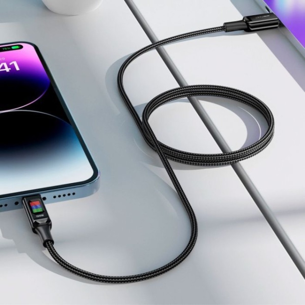 Дата кабель USB-C to USB-C 1.2m 100W with display C7-03 Acefast (6974316282778) 98_98.jpg - фото 3