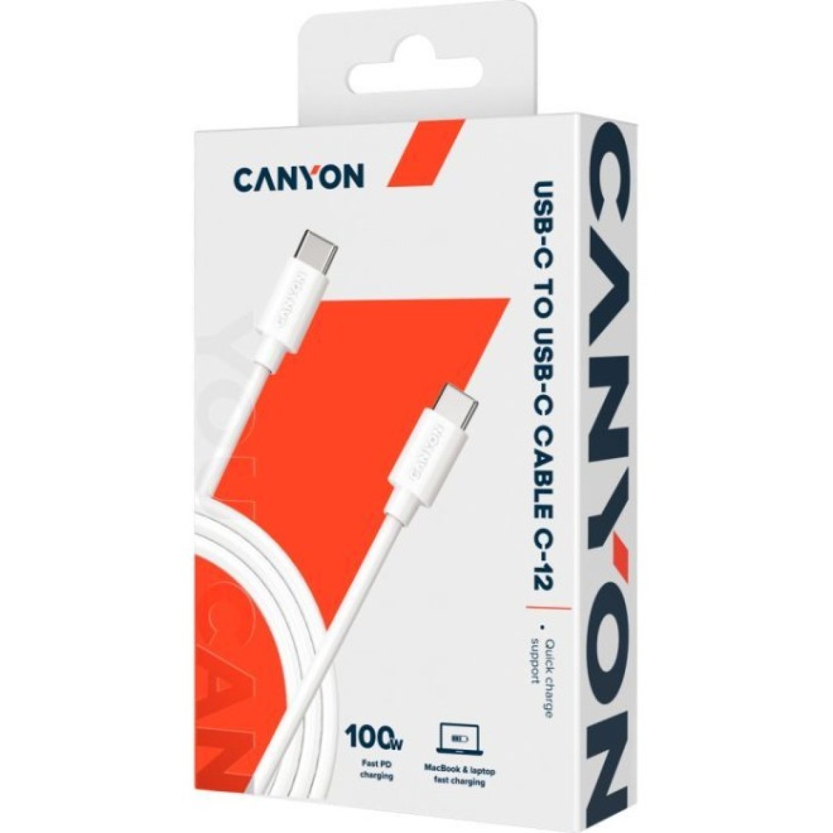 Дата кабель USB-C to USB-C 2.0m 100W 20V/ 5A white Canyon (CNS-USBC12W) 98_98.jpg - фото 3
