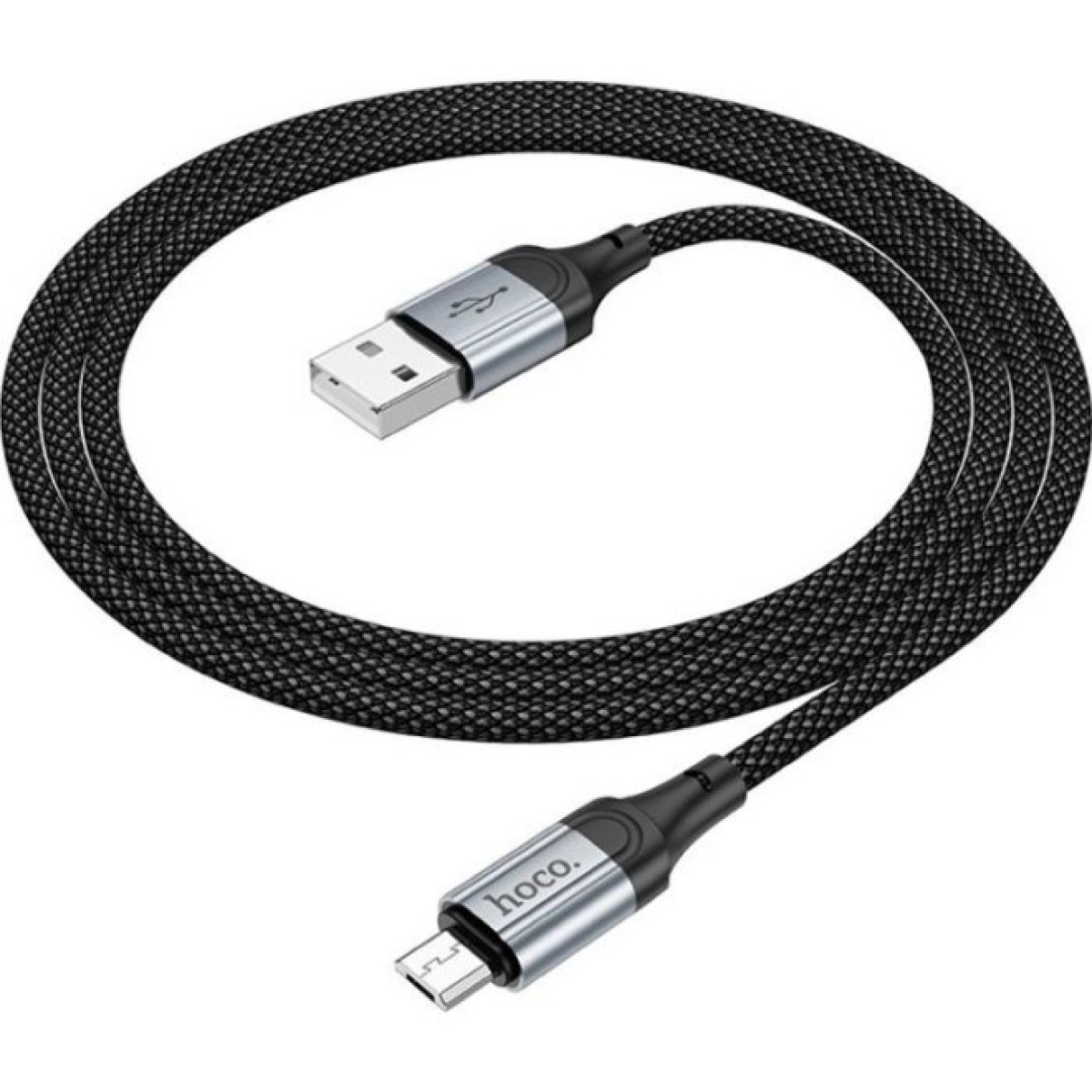 Дата кабель USB 2.0 AM to Micro 5P 1.0m 2.4A nylon X102 black HOCO (6942007608763) 256_256.jpg