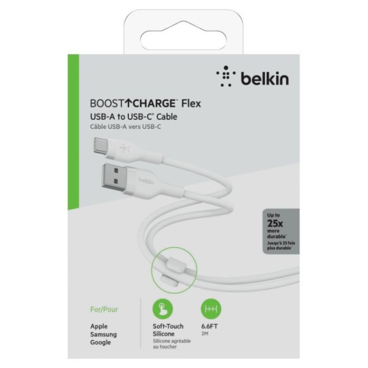Дата кабель USB 2.0 AM to Type-C 2.0m white Belkin (CAB008BT2MWH) 98_98.jpg - фото 7