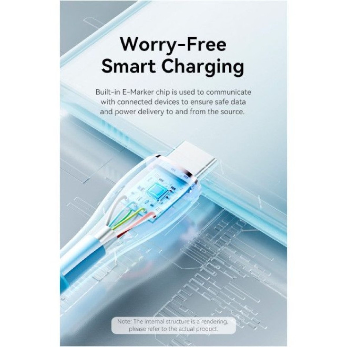 Дата кабель USB-C to USB-C 2.0m USB2.0 100W (20V/5A) Light Blue Silicone Vention (TAWSH) 98_98.jpg - фото 7