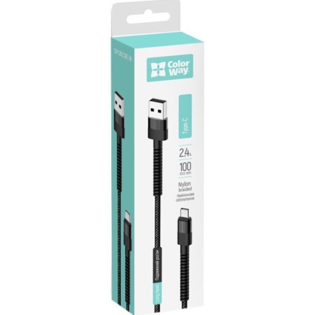 Дата кабель USB 2.0 AM to Type-C 1.0m 2.4А black ColorWay (CW-CBUC063-BK) 98_98.jpg - фото 6