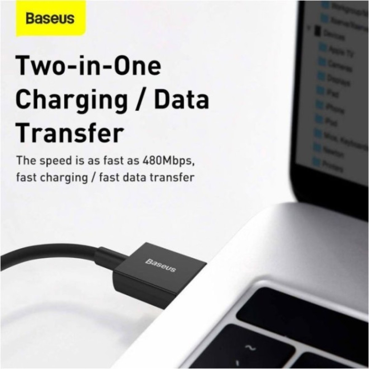 Дата кабель USB 2.0 AM to Lightning 1.0m 2.4A Superior Series Black Baseus (CALYS-A01) 98_98.jpg - фото 10