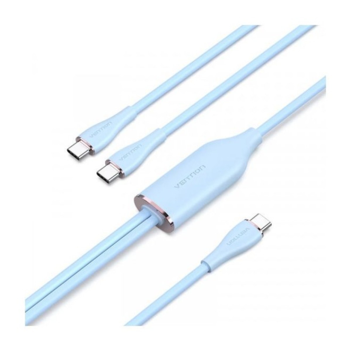 Дата кабель USB-C to 2xUSB-C 1.5m 5.0A Silicone Type Blue Vention (CTMSG) 256_256.jpg