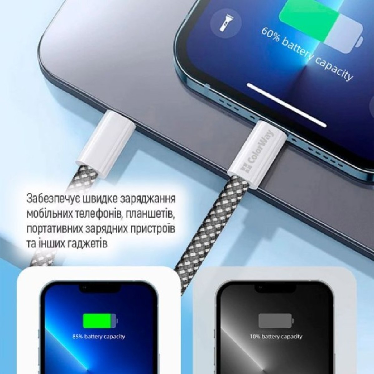 Дата кабель USB-C to Lightning 1.0m 27W black ColorWay (CW-CBPDCL061-BK) 98_98.jpg - фото 11