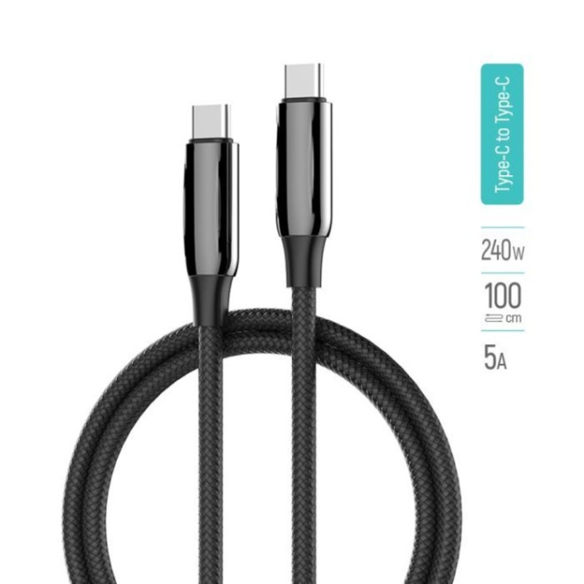Дата кабель USB-C to USB-C 1.0m (PVC+Aluminum Alloy) (PD Fast Charging 240W) 5А black ColorWay (CW-CBPDCC069-BK) 98_98.jpg - фото 8