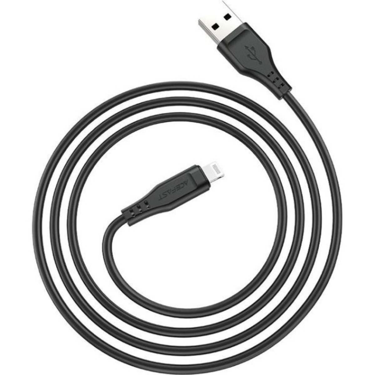 Дата кабель USB 2.0 AM to Lightning 1.2m 2.4A TPE C3-02 Black Acefast (6974316280828) 98_98.jpg - фото 4