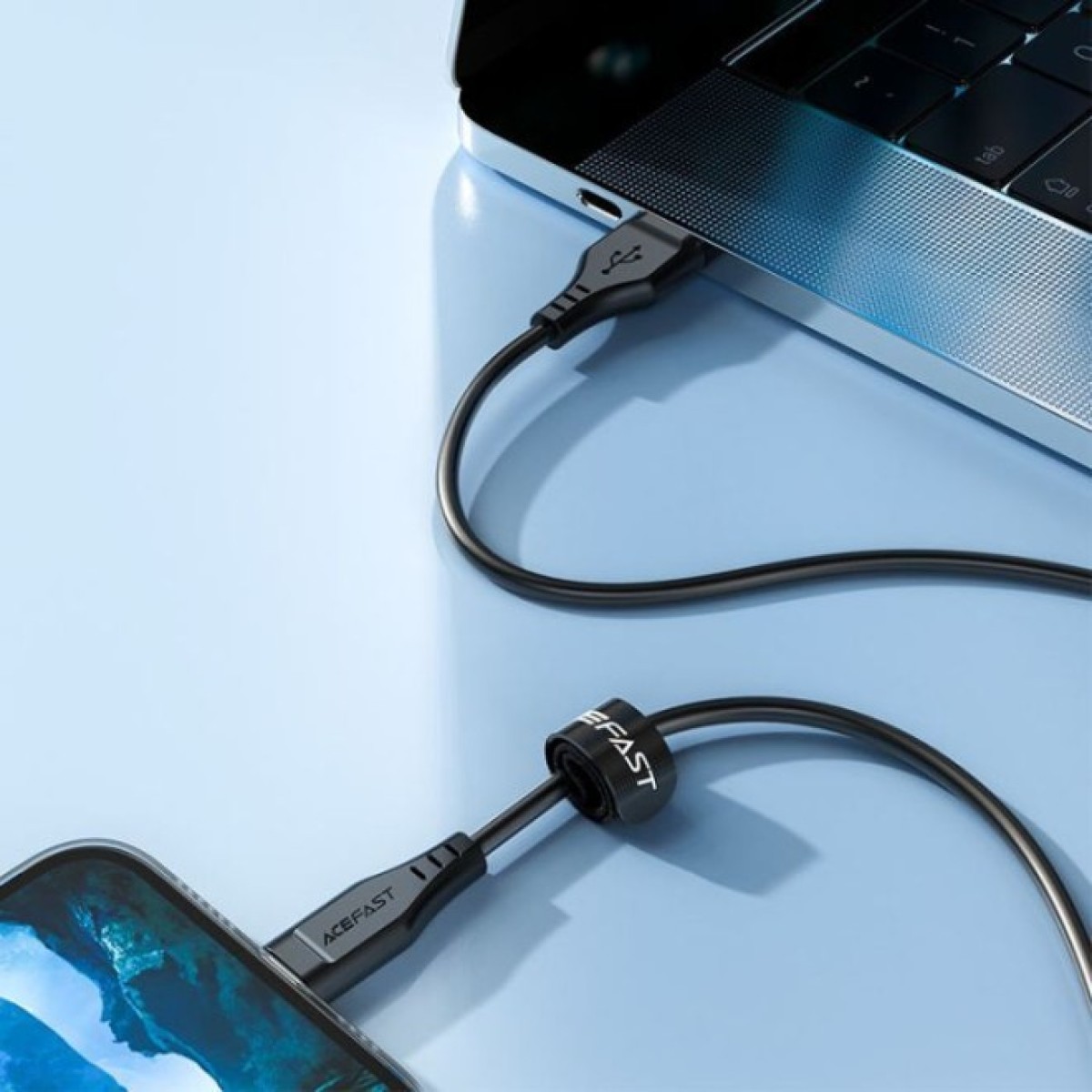 Дата кабель USB 2.0 AM to Lightning 1.2m 2.4A TPE C3-02 Black Acefast (6974316280828) 98_98.jpg - фото 5