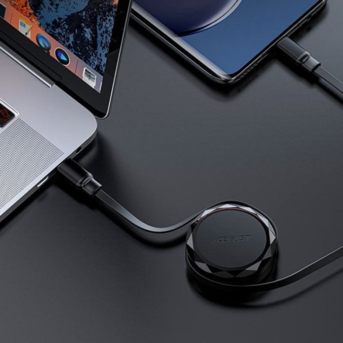 Дата кабель USB-C to USB-C 0.8m 60W dual retraction C13-03 Black Acefast (6974316280132) 98_98.jpg - фото 6