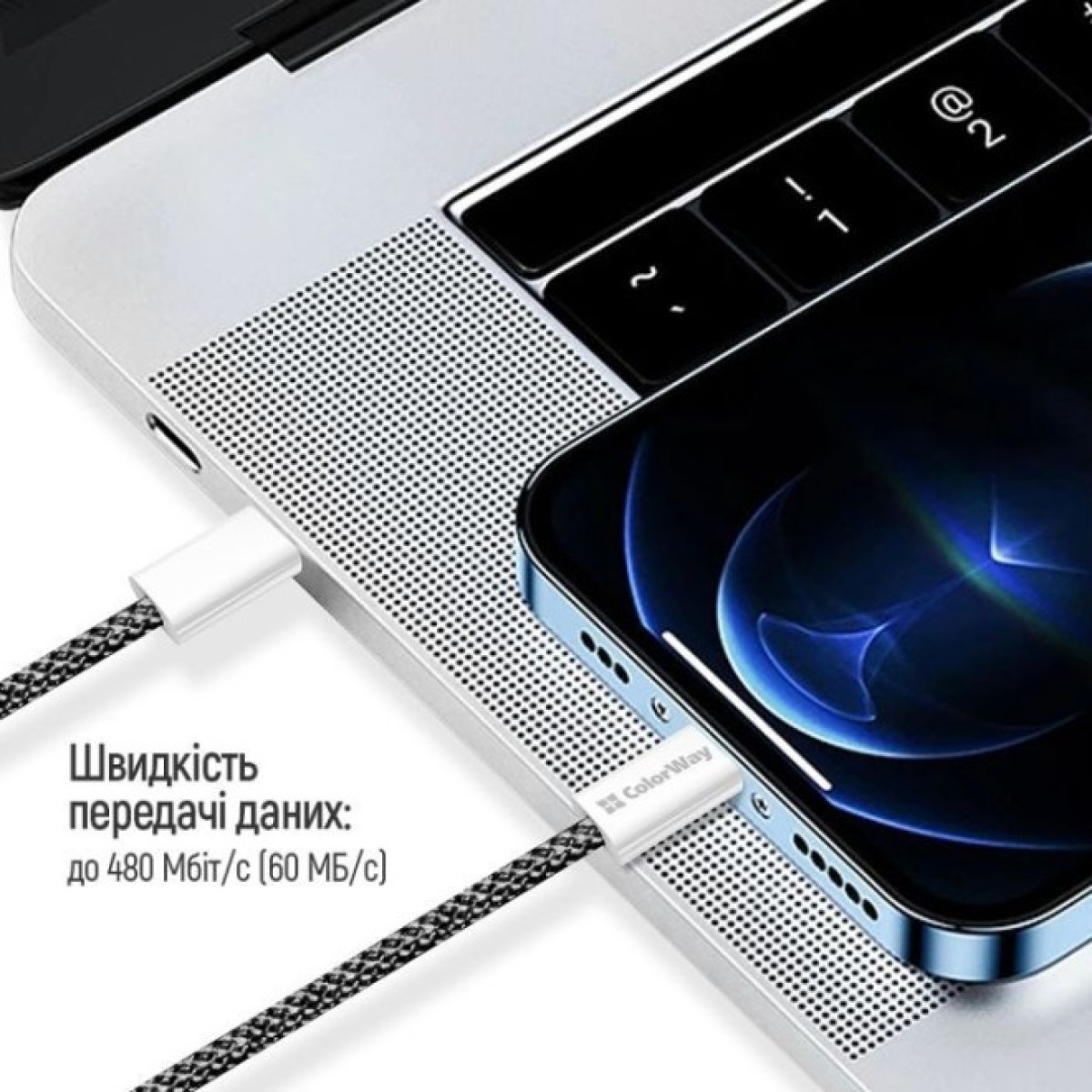 Дата кабель USB-C to Lightning 2.0m (PDF Fast Charging 27W) black ColorWay (CW-CBPDCL068-BK) 98_98.jpg - фото 12