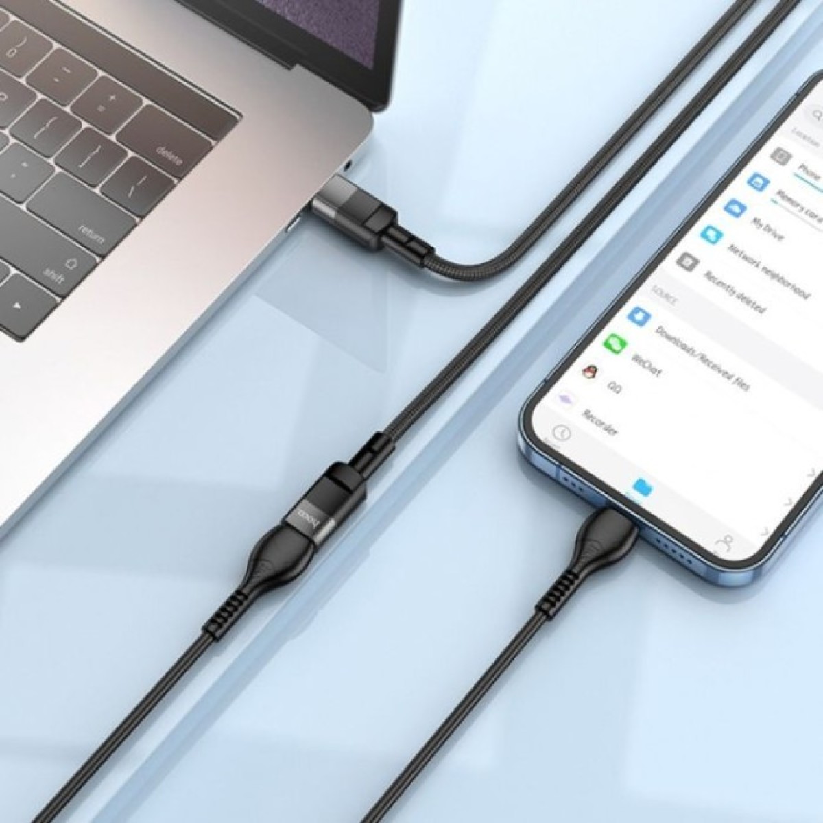 Дата кабель USB-C M to USB-C F extension 1.2m U107 black HOCO (6931474789990) 98_98.jpg - фото 3