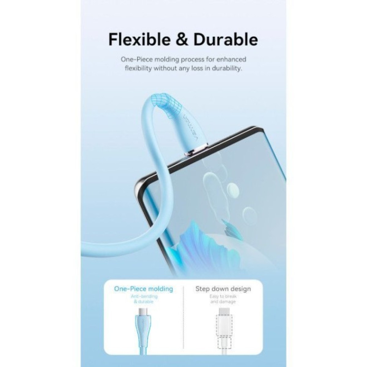 Дата кабель USB-C to USB-C 2.0m USB2.0 100W (20V/5A) Light Blue Silicone Vention (TAWSH) 98_98.jpg - фото 11