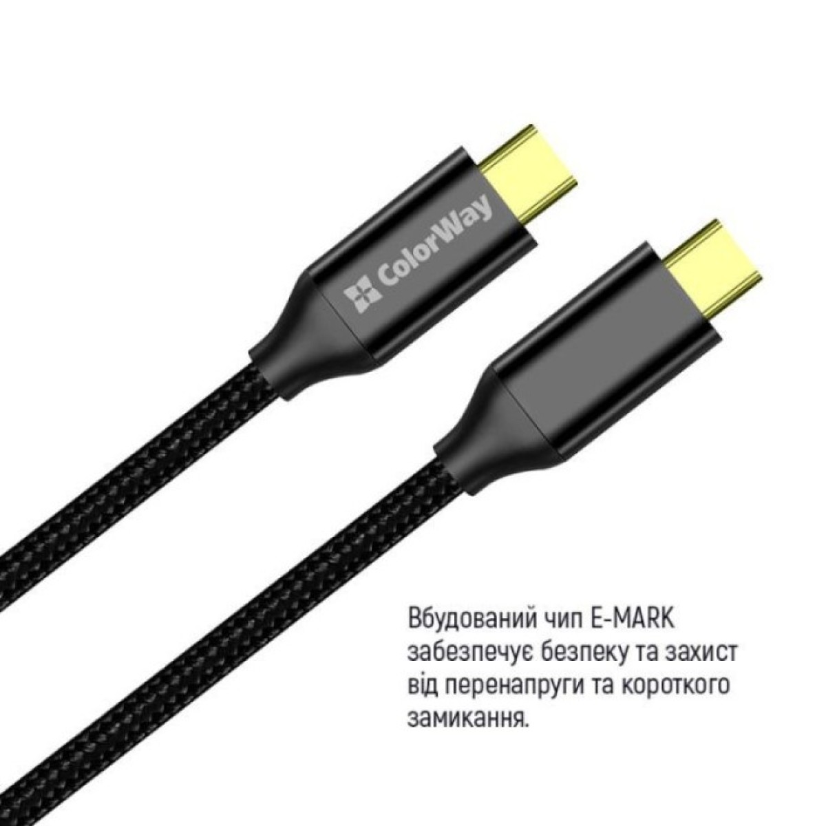 Дата кабель USB-C to USB-C 1.0m USB3.2 (20Gbps 4K PD100W) Gen2 5А black ColorWay (CW-CBPDCC062-BK) 98_98.jpg - фото 11