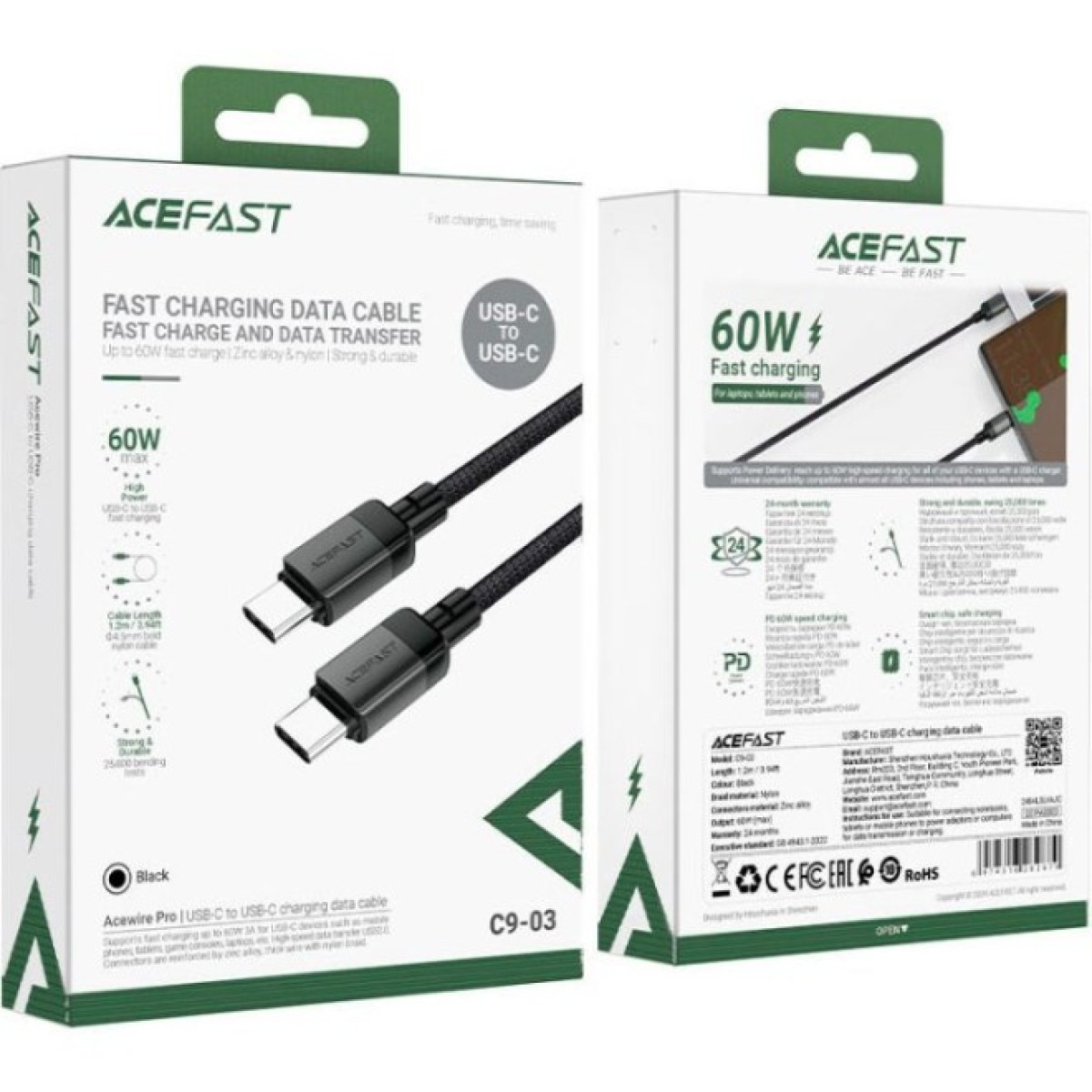 Дата кабель USB-C to USB-C 1.2m 3A C9-03 Acefast (6974316282679) 98_98.jpg - фото 5