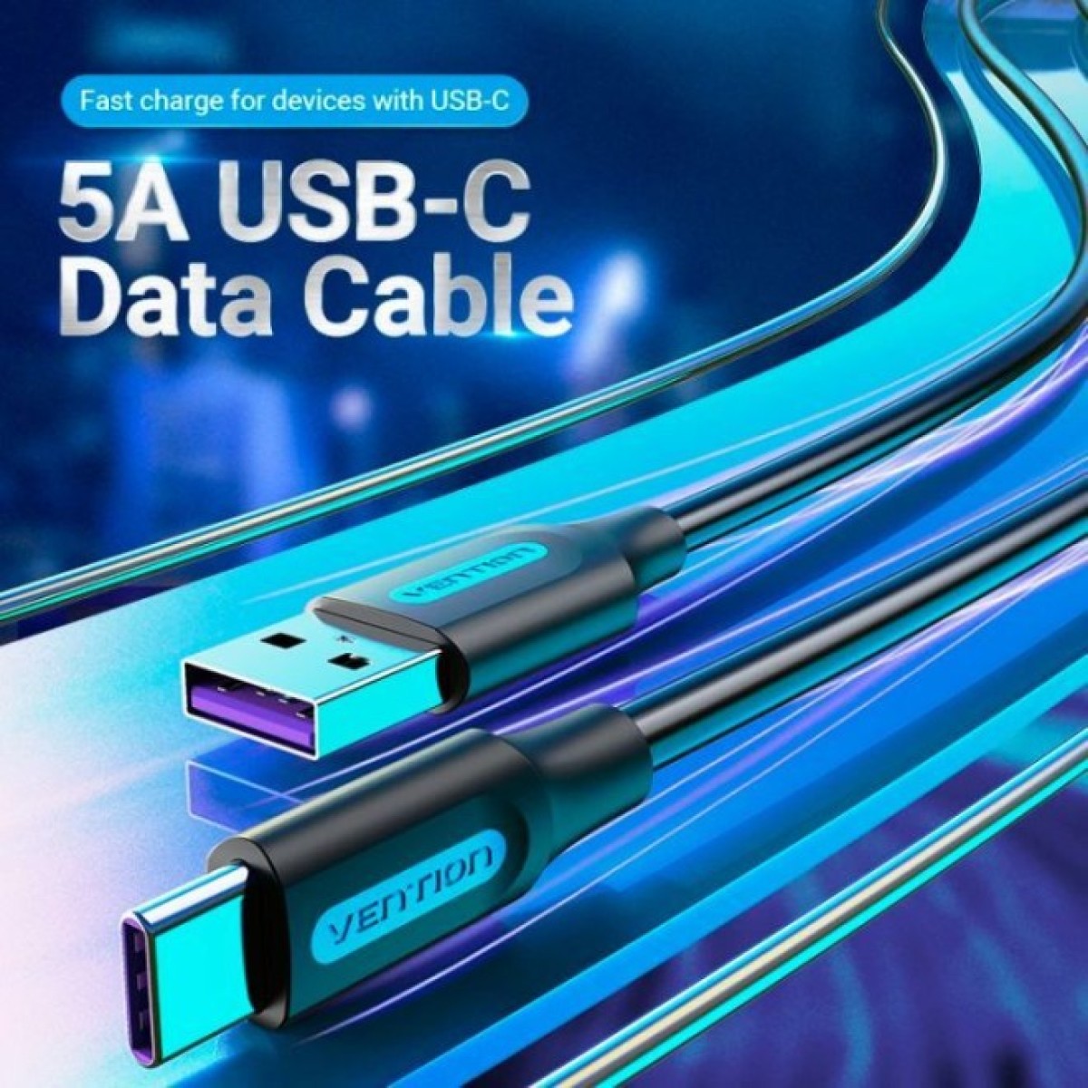 Дата кабель USB 2.0 AM to Type-C 0.5m 5.0A (25W) PVC black Vention (CORBD) 98_98.jpg - фото 8