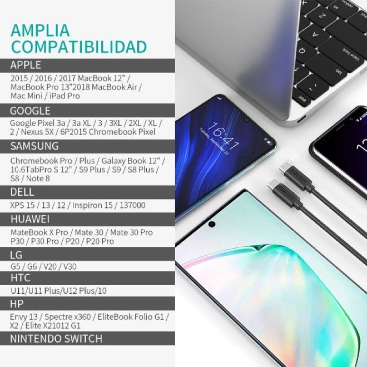 Дата кабель Кабель USB 2.0 Type-C M-M, 0.5 м,чорний Choetech Choetech (CC0001-V4-PE) 98_98.jpg - фото 5