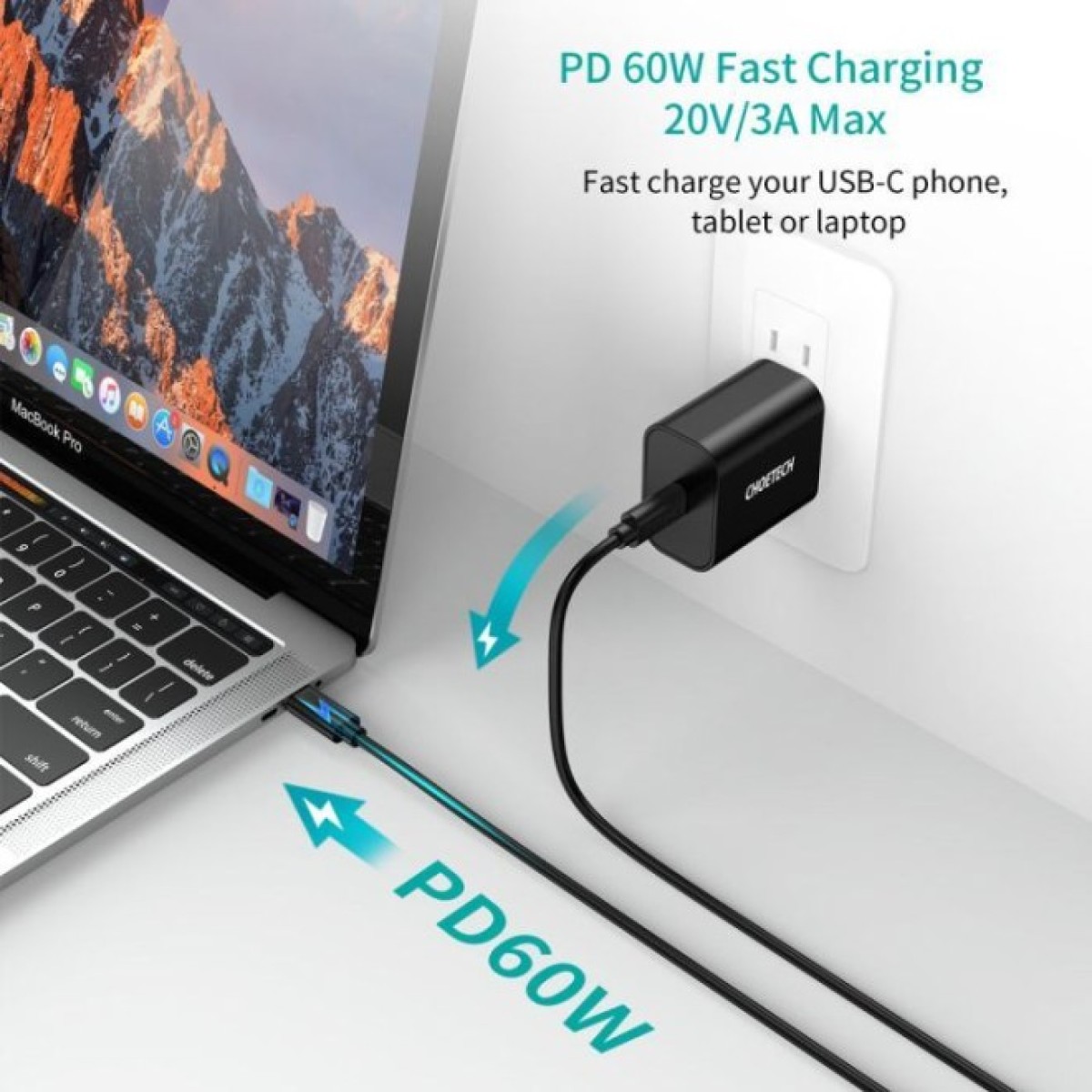 Дата кабель Кабель USB 2.0 Type-C M-M, 0.5 м,чорний Choetech Choetech (CC0001-V4-PE) 98_98.jpg - фото 6