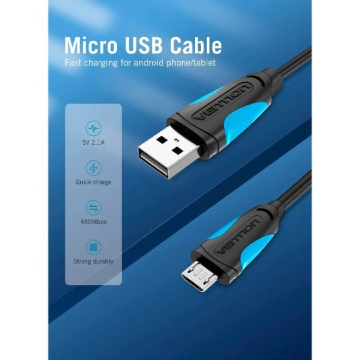 Дата кабель USB 2.0 AM to Micro 5P 0.5m Black Vention (VAS-A08-B050) 98_98.jpg - фото 9