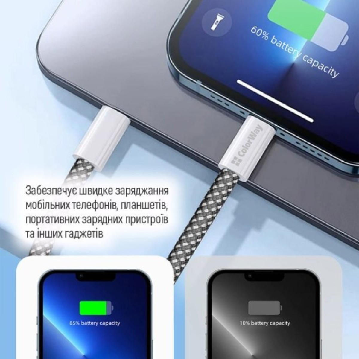 Дата кабель USB-C to USB-C 1.0m 60W 3.0А black ColorWay (CW-CBPDCC061-BK) 98_98.jpg - фото 10