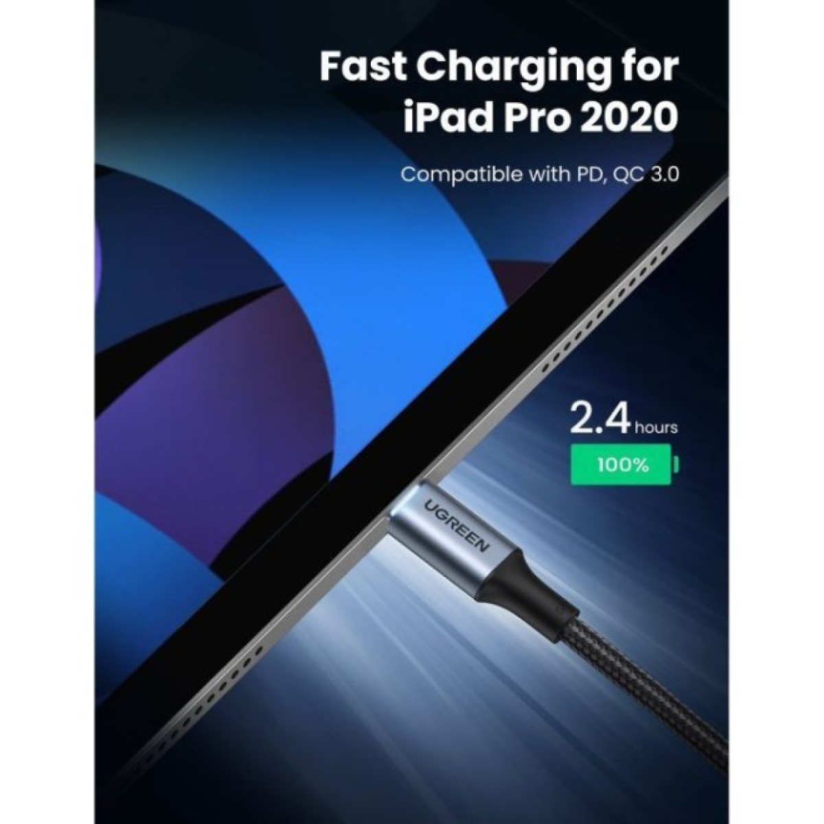 Дата кабель USB-C to USB-C 3.0m 5A 100W US316 Black Ugreen (90120) 98_98.jpg - фото 6