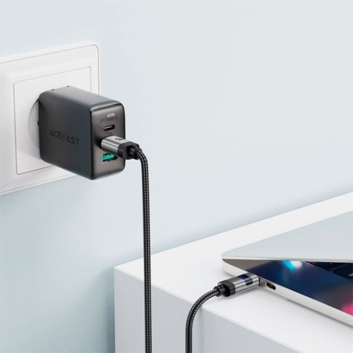 Дата кабель USB-C to USB-C 1.2m 60W digital display C15-03 Black Acefast (6974316283720) 98_98.jpg - фото 6