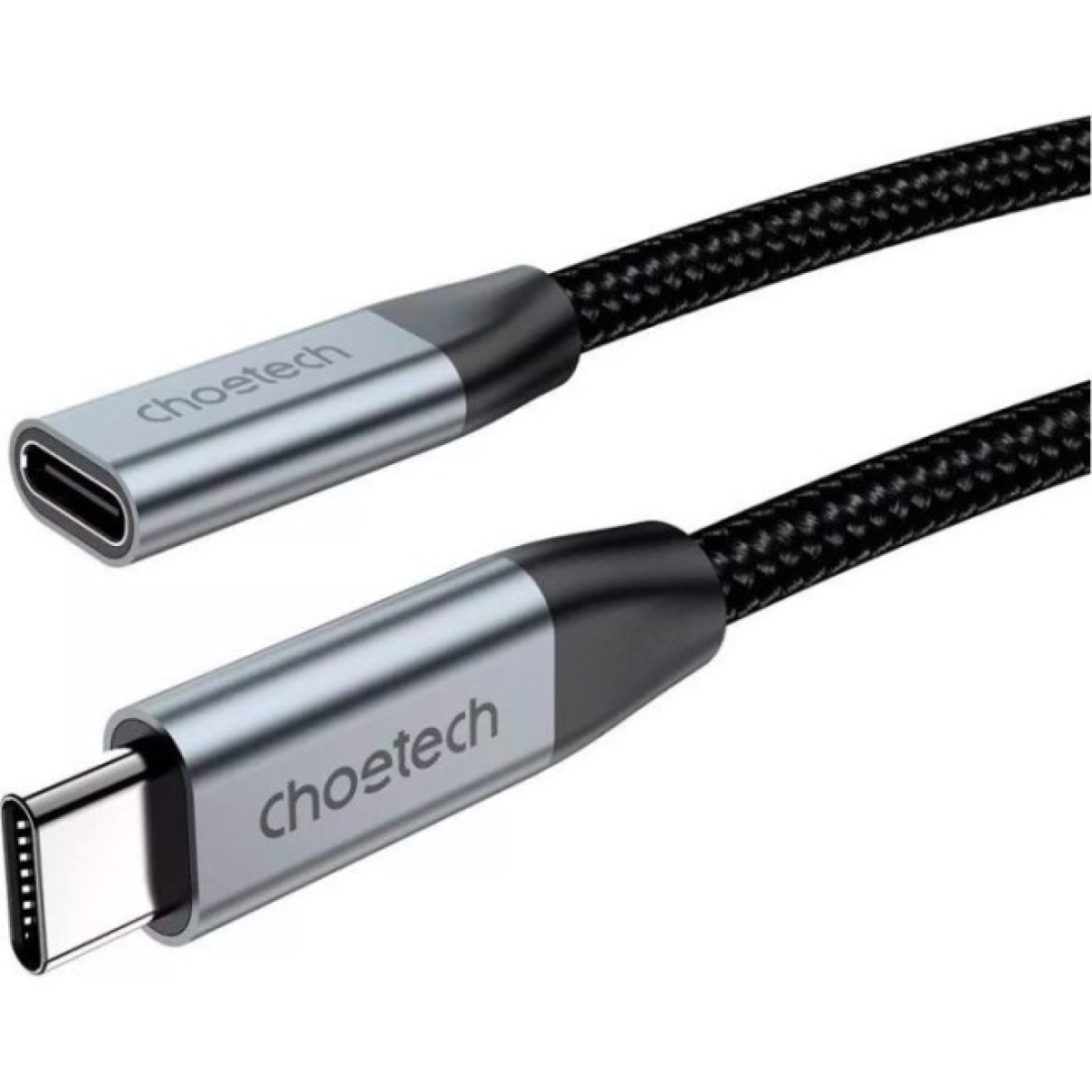 Дата кабель USB-C 3.1 AM/AF 2.0m 10Gbps 100W nylon braid Choetech (XCC-1039-CA-GY) 98_98.jpg - фото 4