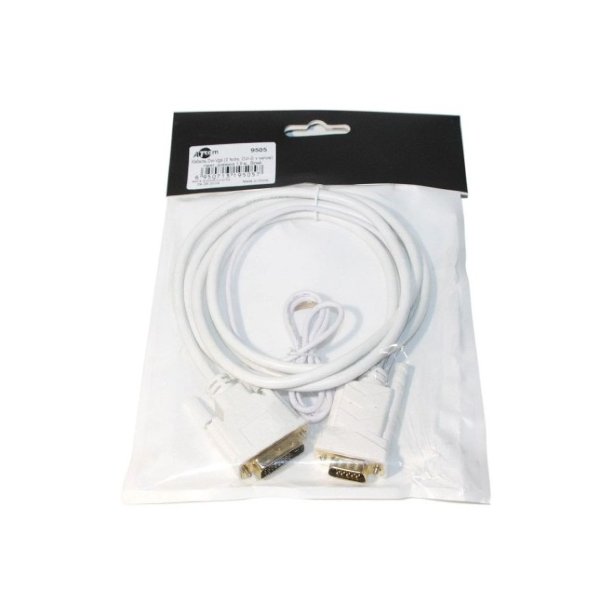 Кабель мультимедийный DVI to VGA 24+1pin, 1.0m white Atcom (9505) 98_98.jpg - фото 2