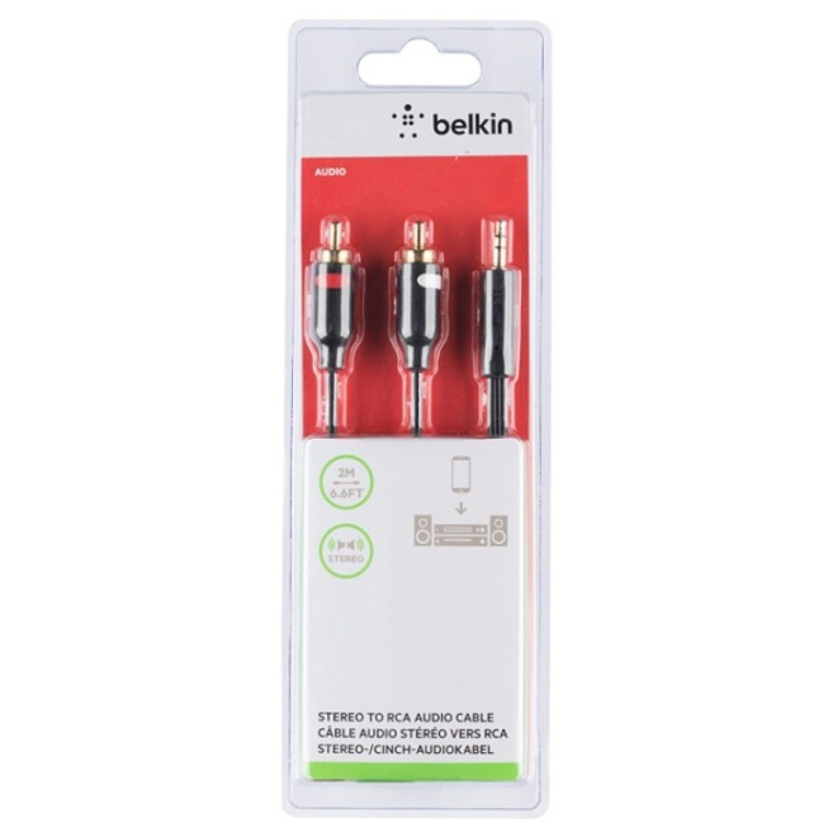 Кабель мультимедийный Jack 3.5mm to 2RCA Belkin (F3Y116BT2M) 98_98.jpg - фото 2